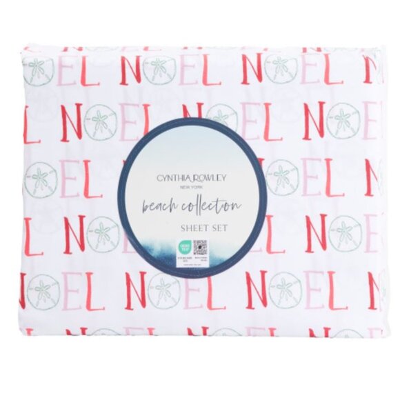 NWT CYNTHIA ROWLEY Noel Sand Dollar Sheet Set Queen size - Picture 1 of 3